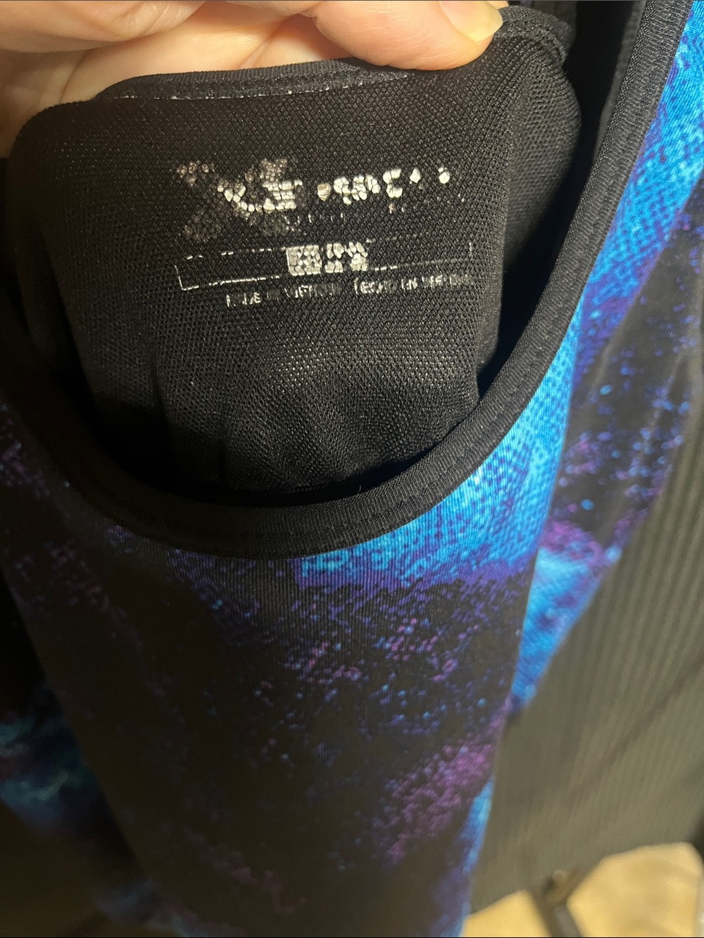 Xersion Black Tank Top with Blue & Purple Galaxy Pattern - Picture 2 of 4